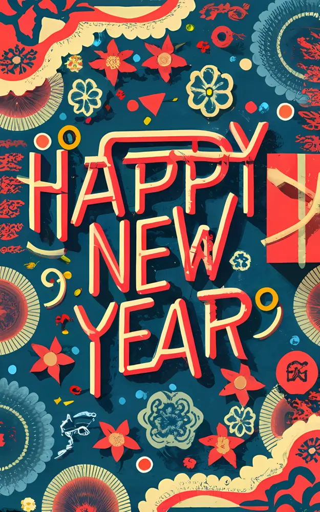 Festive Happy New Year Greeting