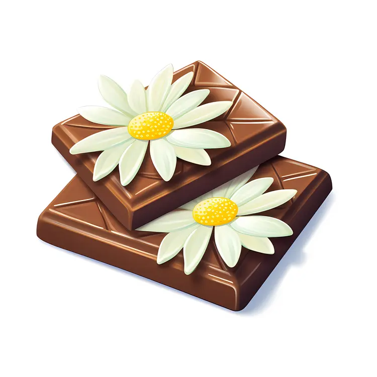 Chocolate Bars with Flowers Illustration