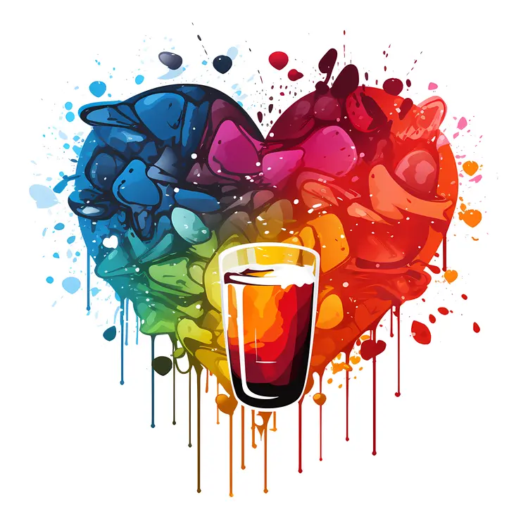 Heart and Beer Glass Illustration