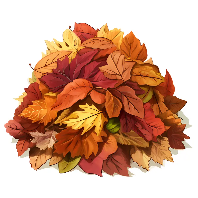 Colorful Autumn Leaves Pile for Thanksgiving