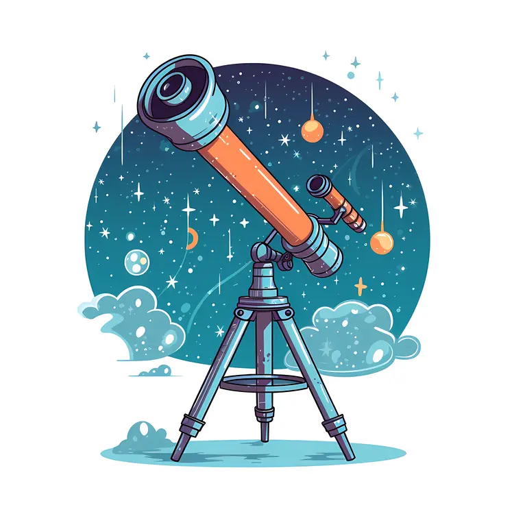Telescope Under Starry Sky
