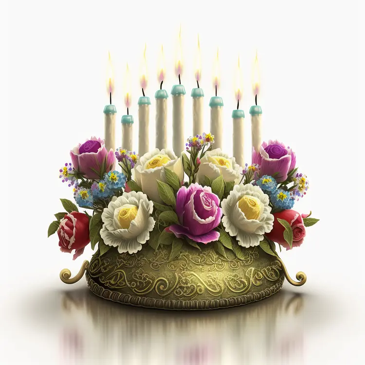 Elegant Candle Arrangement with Flowers for Celebrations