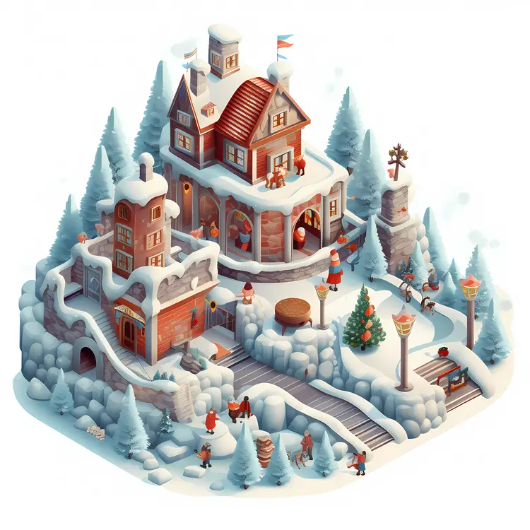 Snowy House in Winter Wonderland
