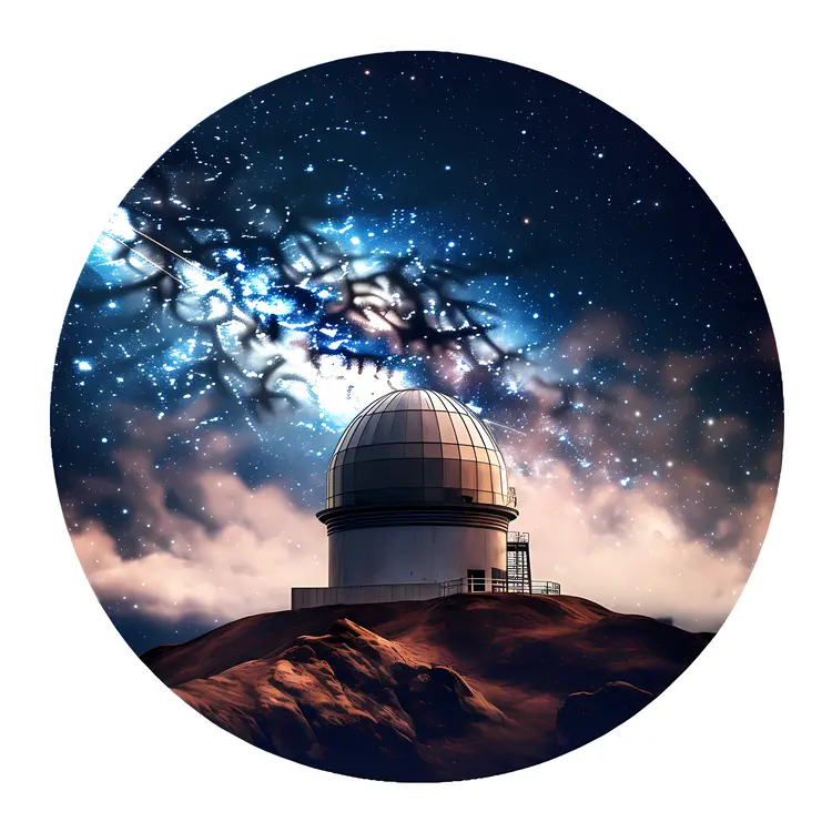 Beautiful Observatory Under Starry Night Sky