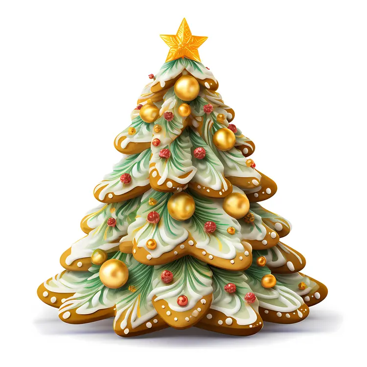 Decorated Christmas Tree Cookie