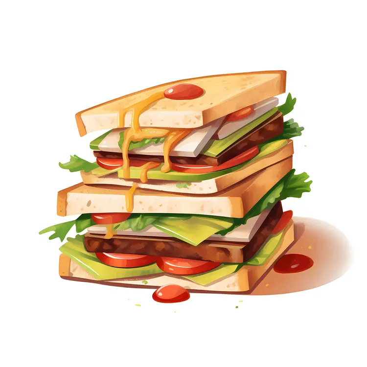 Stacked Vegetable Sandwich