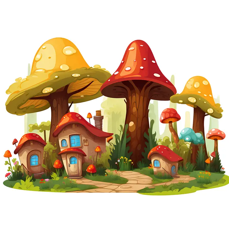 Enchanting Mushroom House in a Fantasy Setting