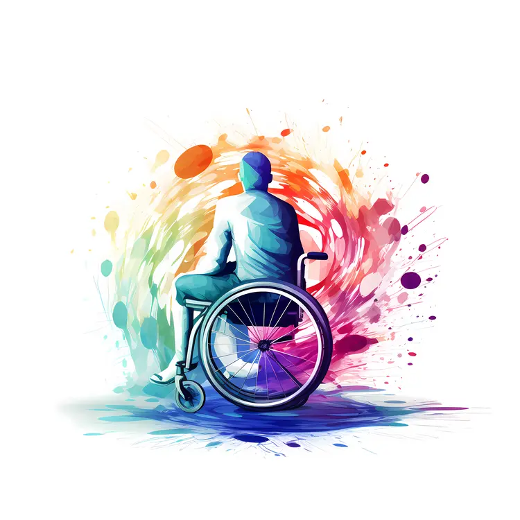 Person in Wheelchair with Vibrant Background