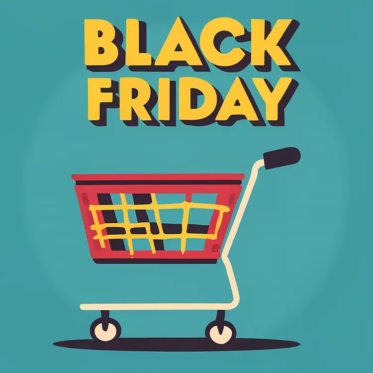 Black Friday Shopping Cart Illustration