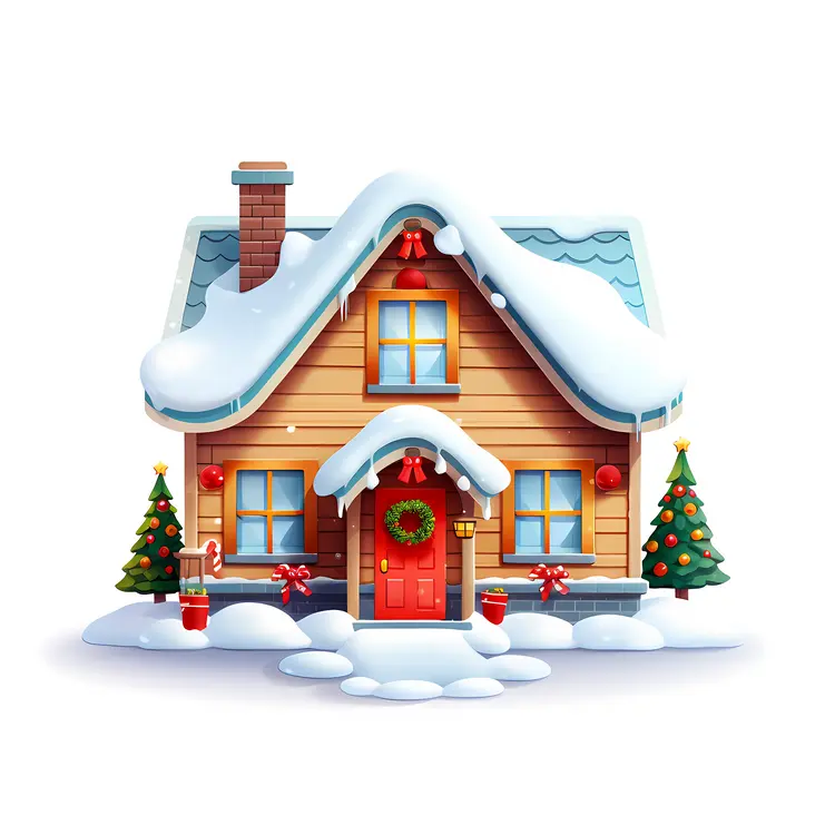 Snowy Christmas House