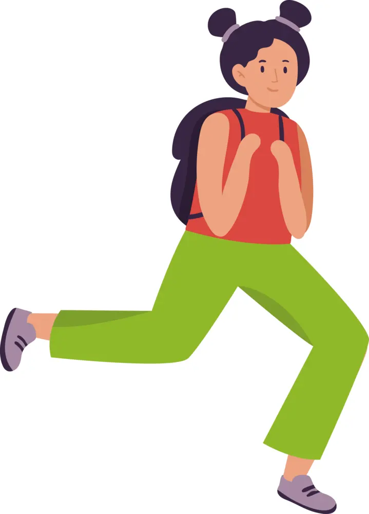 Running Woman in Red Shirt
