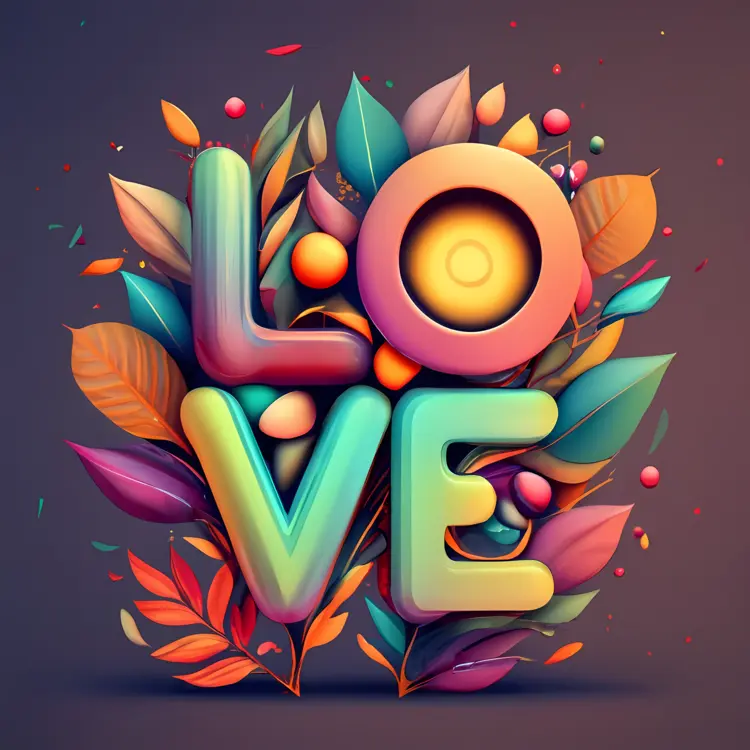 Colorful Love Letters with Leaves