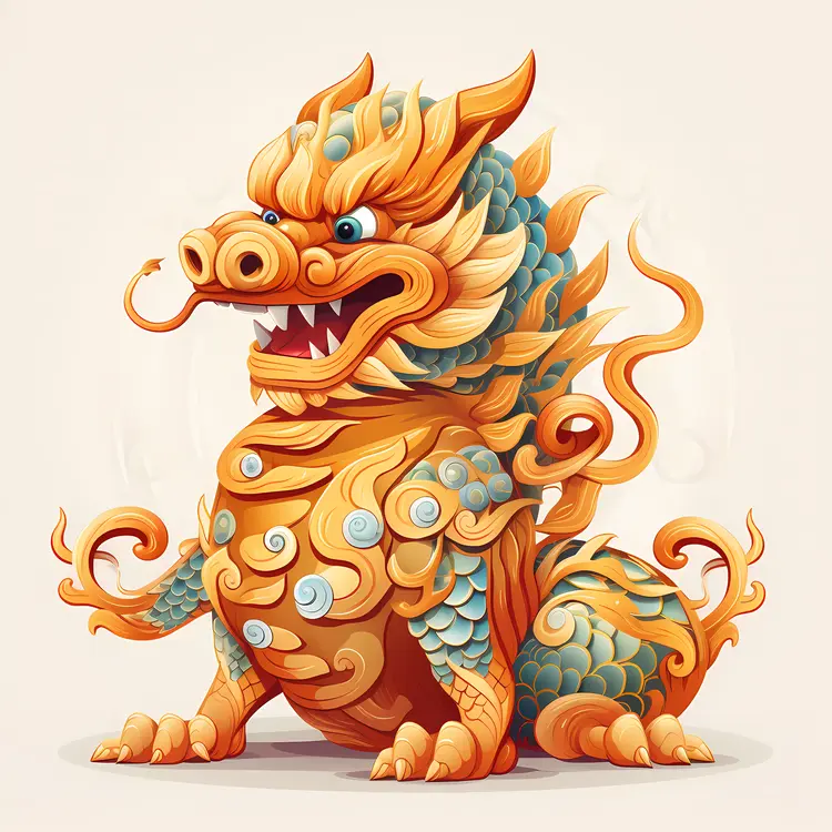 Golden Mythical Dragon