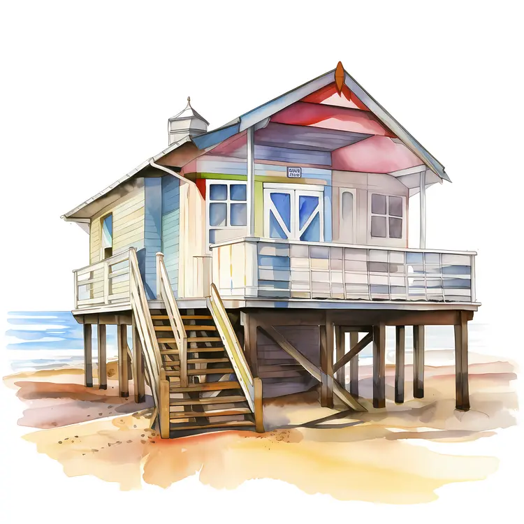 Charming Beach House Illustration