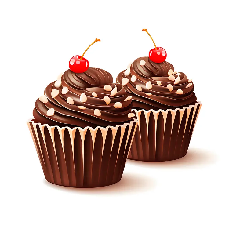 Chocolate Cupcakes with Cherries