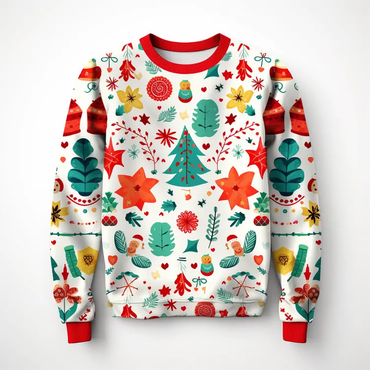 Festive Christmas Sweater with Holiday Designs