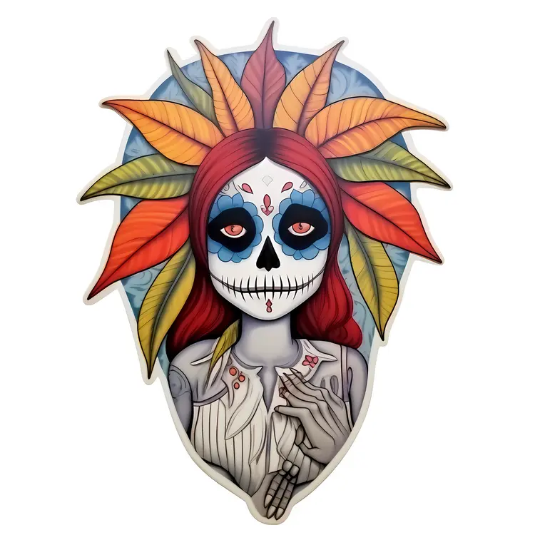 Colorful Sugar Skull for Day of the Dead Celebration