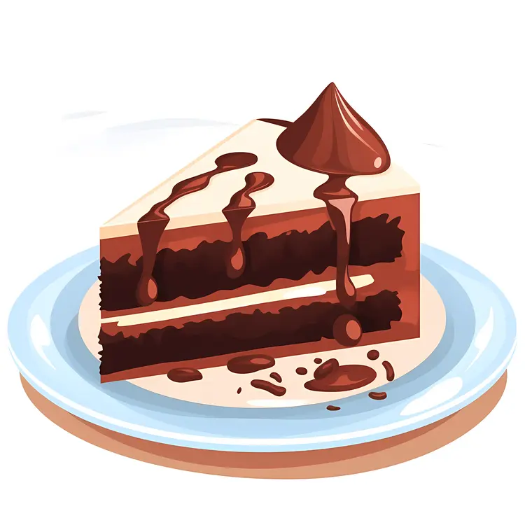 Delicious Chocolate Cake Slice on Plate