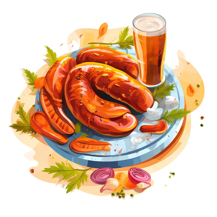 Delicious Grilled Sausages with Beer