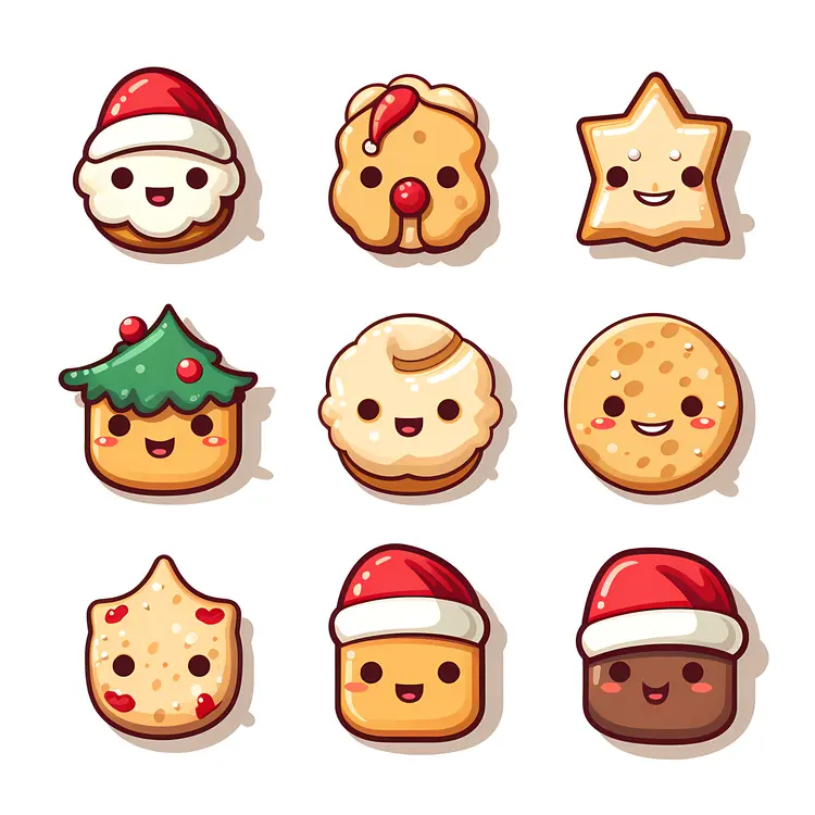 Adorable Christmas Cookies with Faces