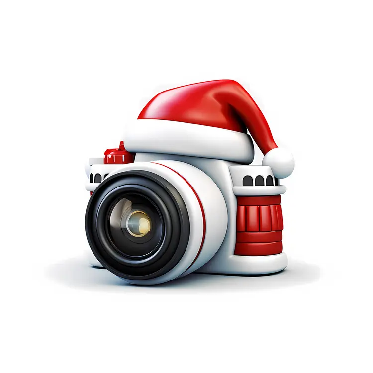 Festive Camera with Santa Hat