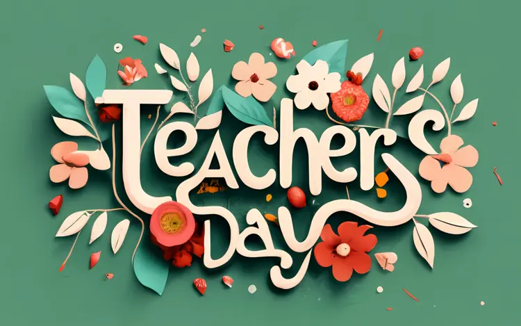 Teachers Day with Beautiful Floral Design