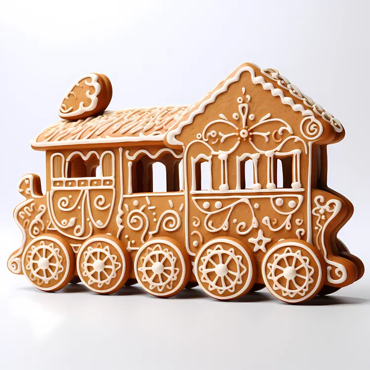 Gingerbread Train with White Icing