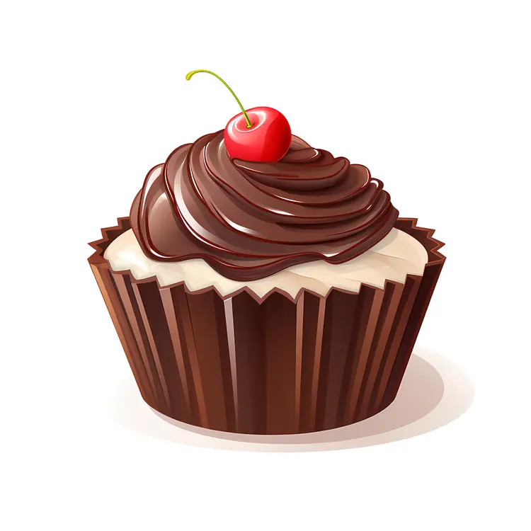 Chocolate Cupcake with Cherry on Top
