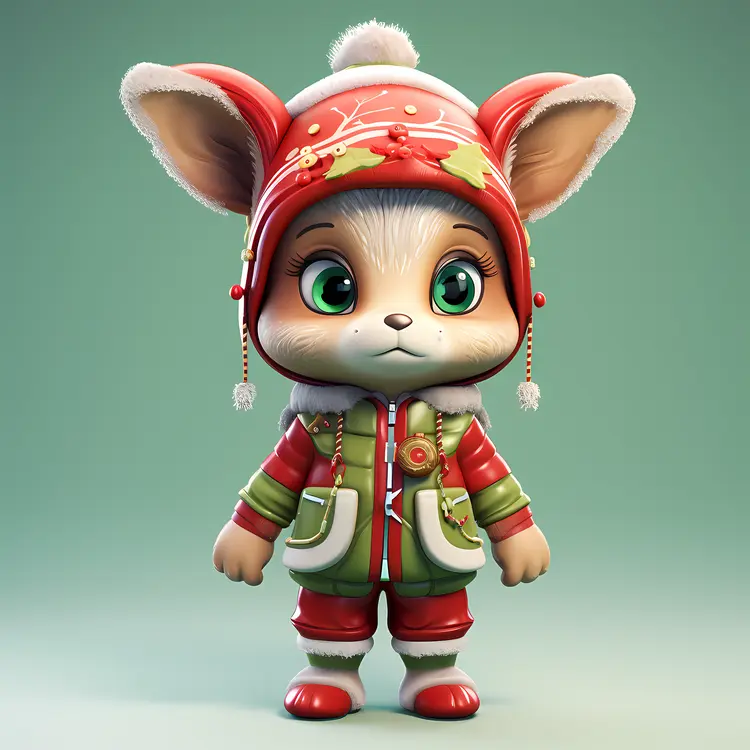 Cute Animal in Winter Clothes