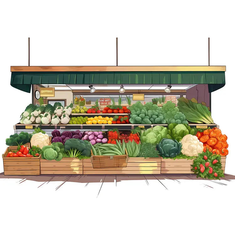 Vibrant Vegetable Stand Display