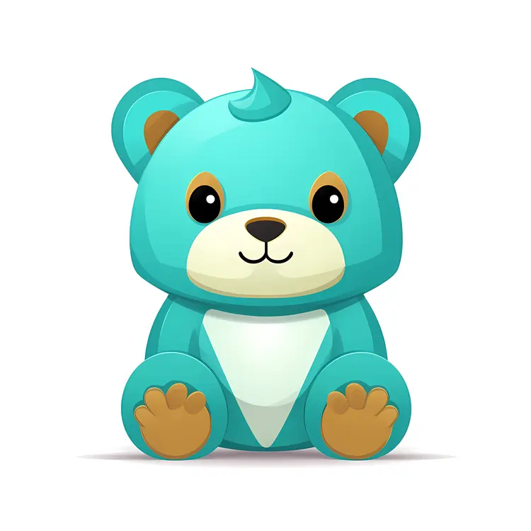 Cute Teal Cartoon Bear