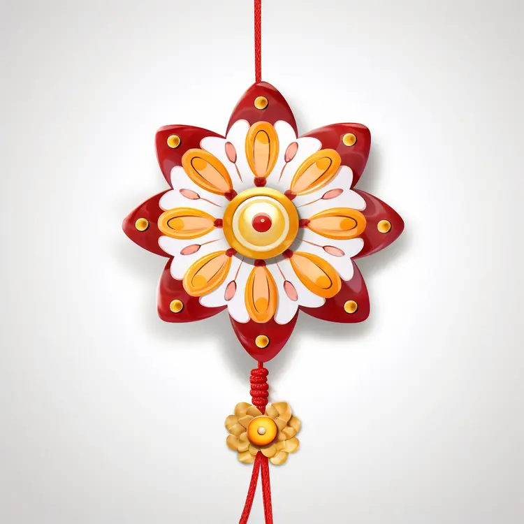 Traditional Red and Yellow Flower Ornament for Chinese New Year