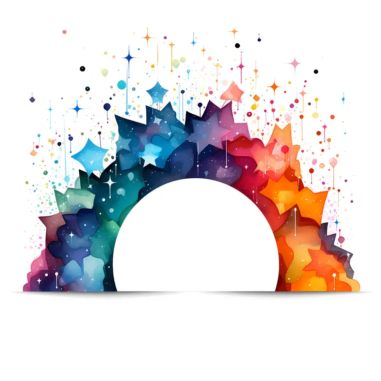 Starry Rainbow Arch with Sparkles