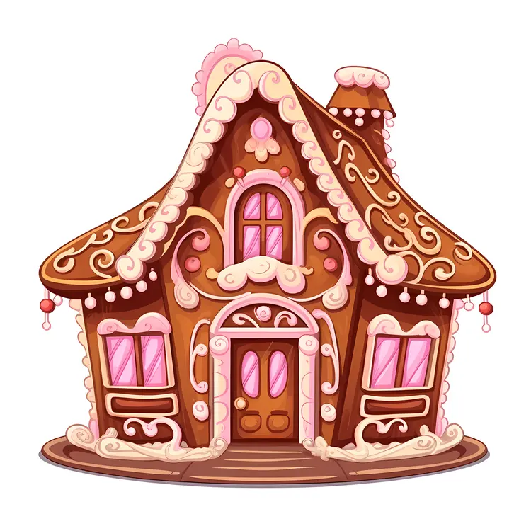 Cute Gingerbread House with Candy Decorations