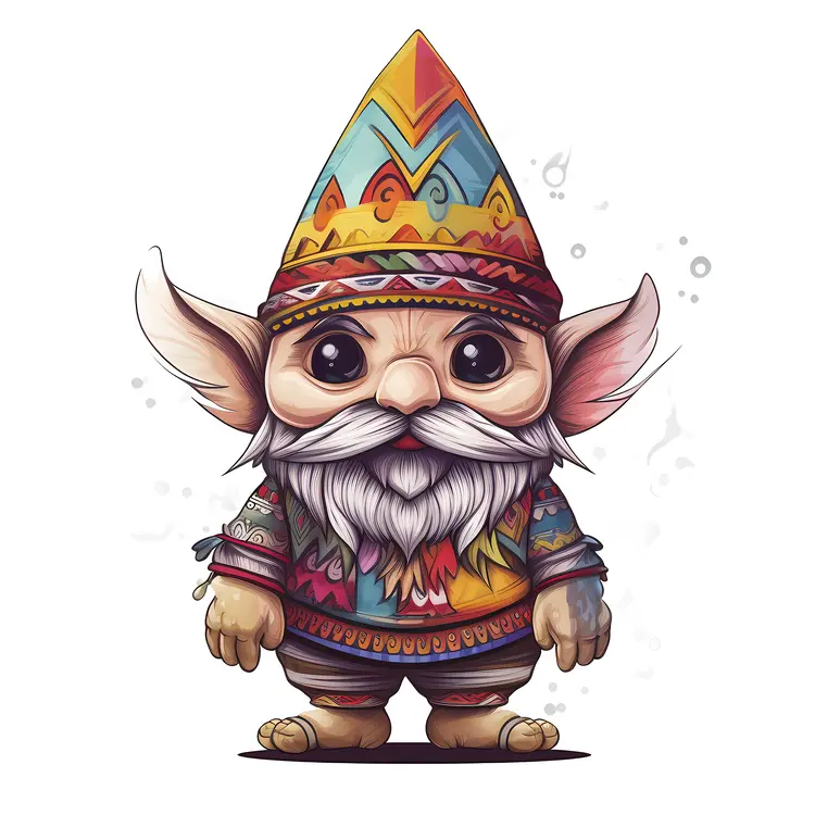 Cute Colorful Gnome Illustration