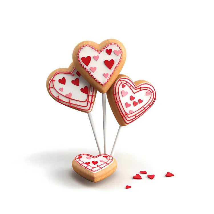 Heart-shaped cookies for Valentine's Day