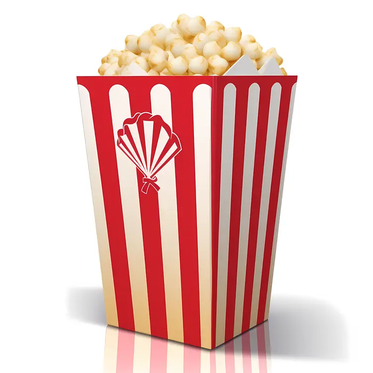 Delicious Popcorn in Red and White Striped Box
