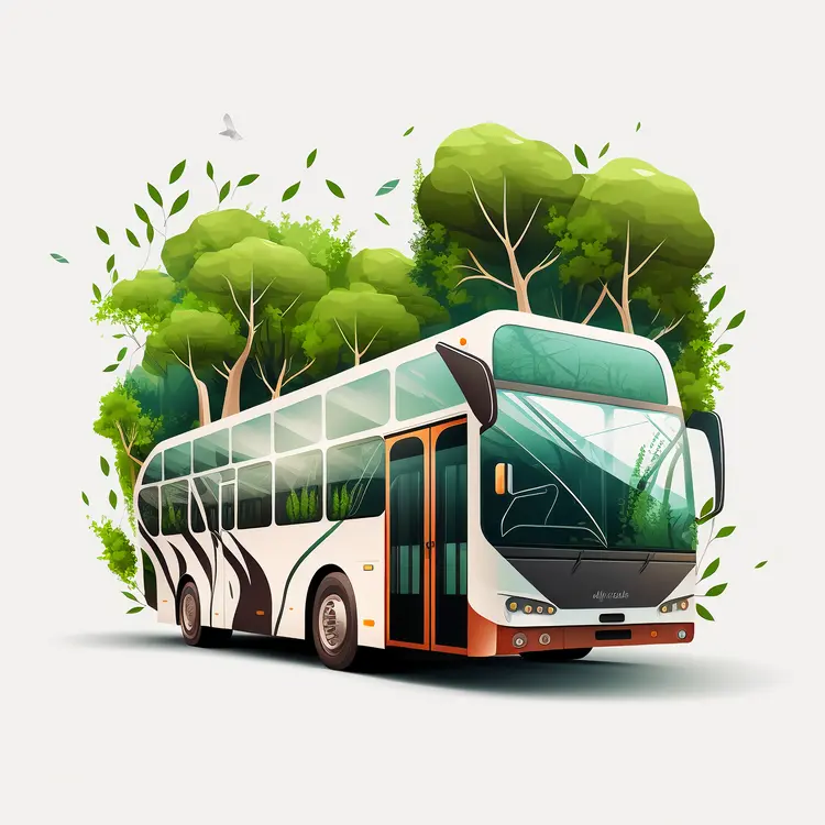 Eco-Friendly Bus in Nature