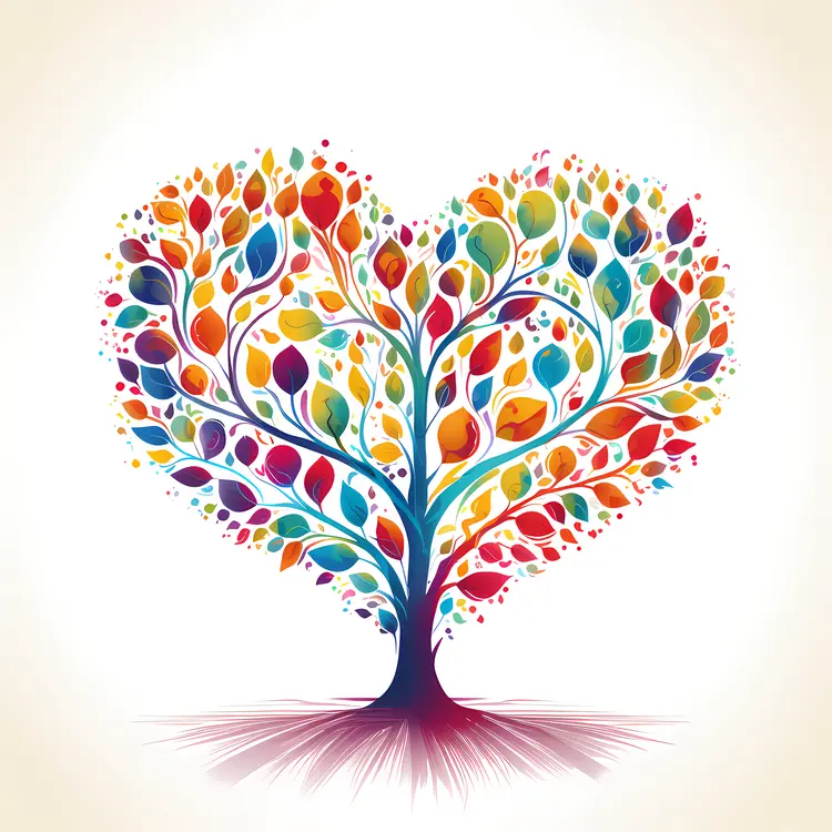 Colorful Heart-Shaped Tree