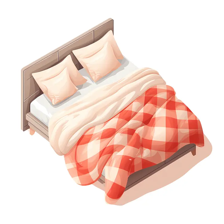 Modern Bed with Red and White Bedding