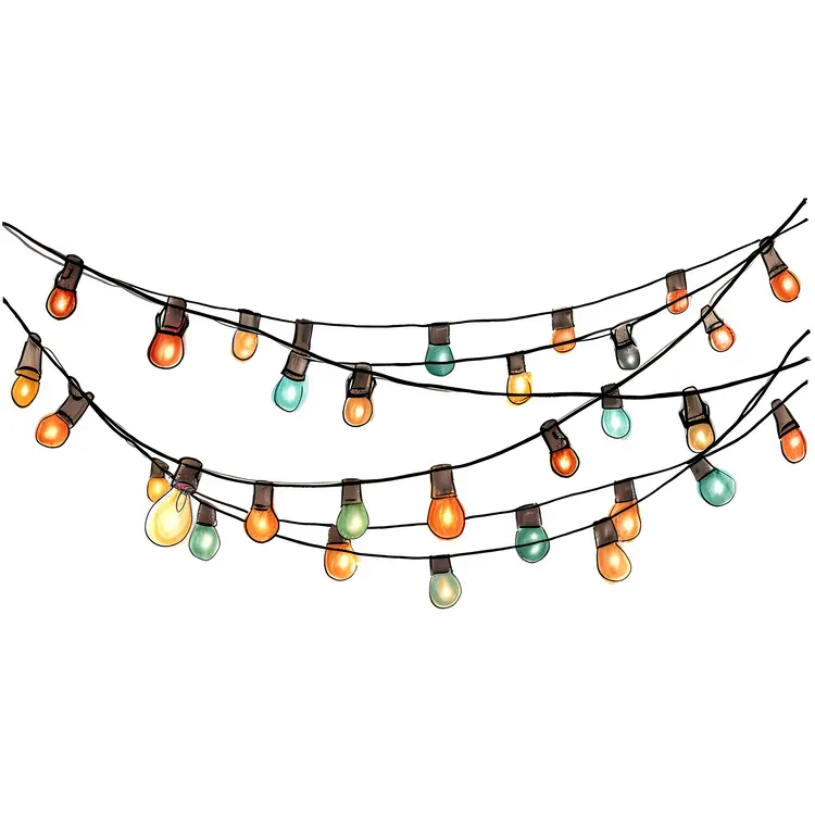 String Lights with Multicolored Bulbs