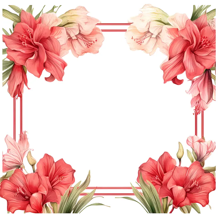 Red Floral Frame
