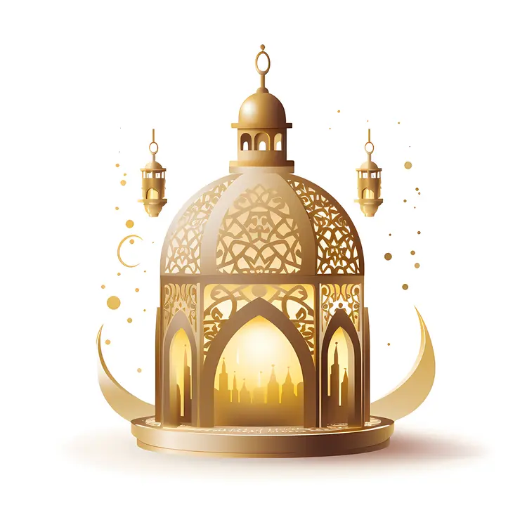 Golden Dome Lantern with Crescent