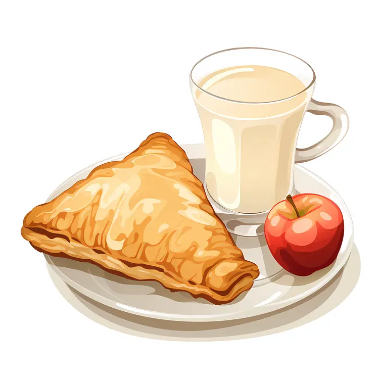 Delicious Pastry with Milk and Apple