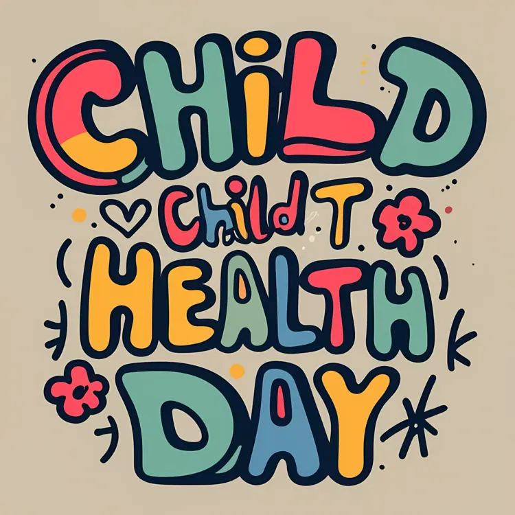 Colorful Child Health Day Doodle
