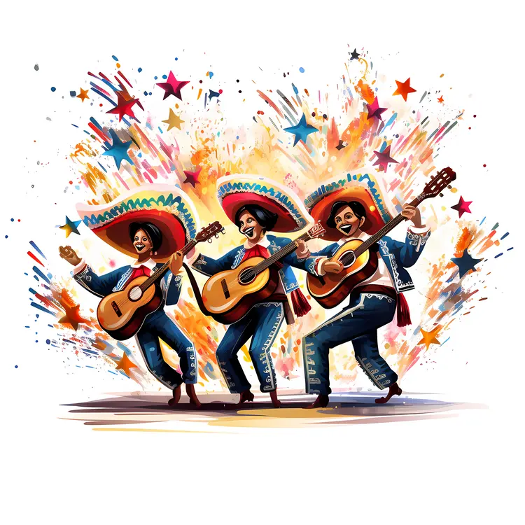 Festive Mariachi Band with Guitars