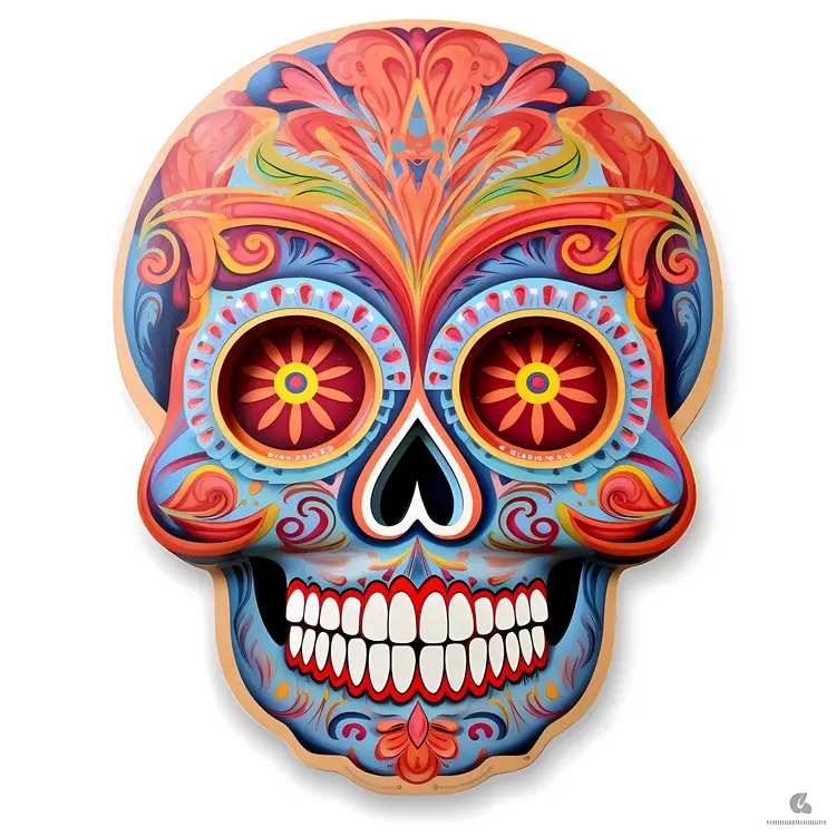 Colorful Sugar Skull for Day of the Dead Celebration