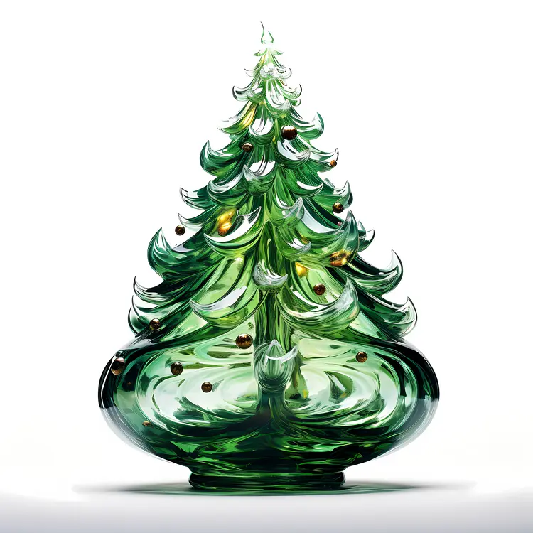 Green Glass Christmas Tree