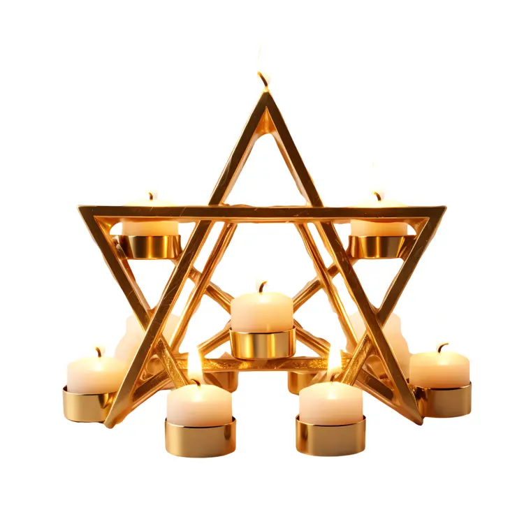 Golden Star Candle Holder Decoration