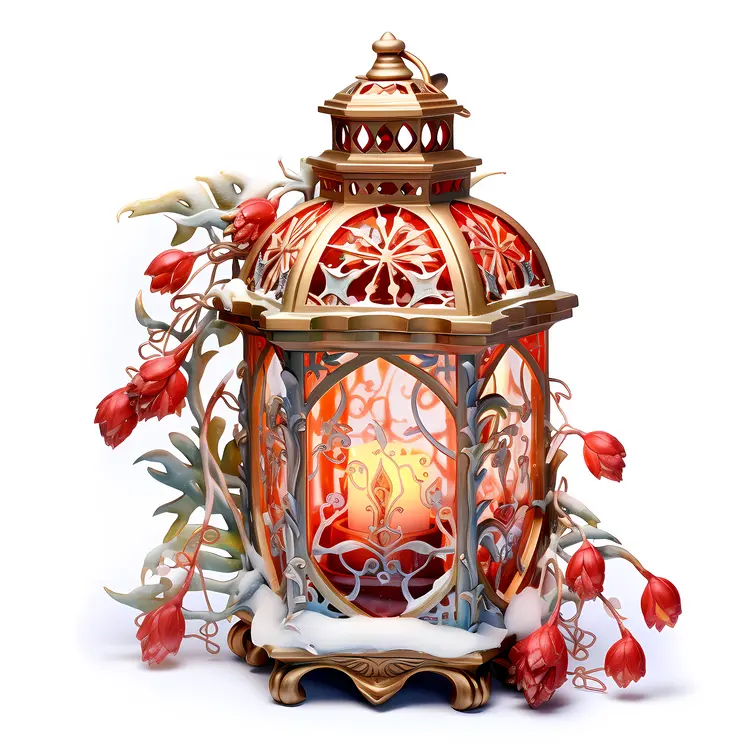 Ornate Lantern with Floral Design